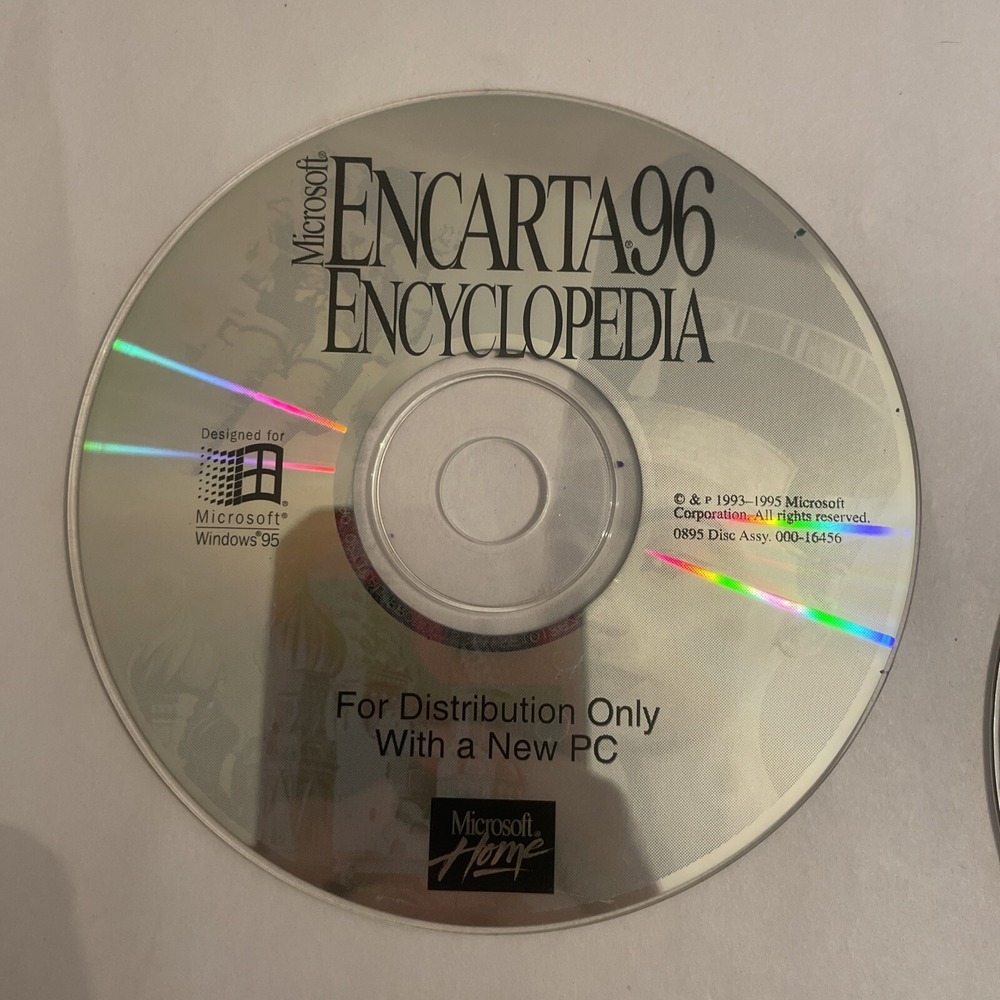Vintage Microsoft Encarta 96 Encyclopedia PC CD-ROM Designed for Windows 95‎
